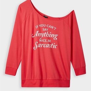 Torrid Graphic Classic French Terry Off Shoulder Sweatshirt -size 3X
